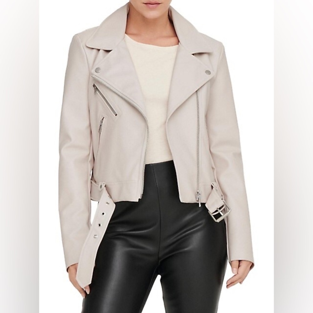 ONLY “Vera” faux leather biker jacket